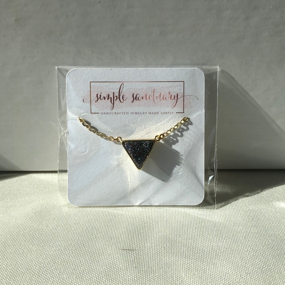 LAST ONE‼️ Black Triangle Druzy Necklace